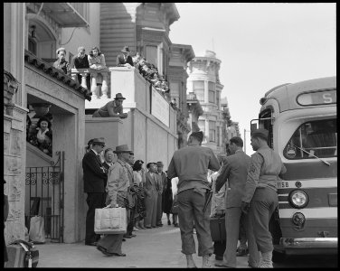San Francisco, California. One more busload about to depart from the Japanese quarter of San Fransi . . . - NARA - 537743 photo