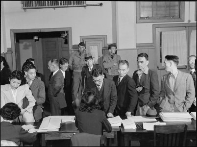 San Francisco, California. The residents of Japanese appear at 2031 Bush Street, for information on . . . - NARA - 536464 photo