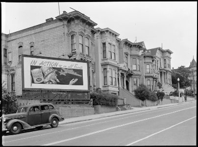 San Francisco, California. While American troops were going in action on far-flung fronts, resident . . . - NARA - 536046 photo