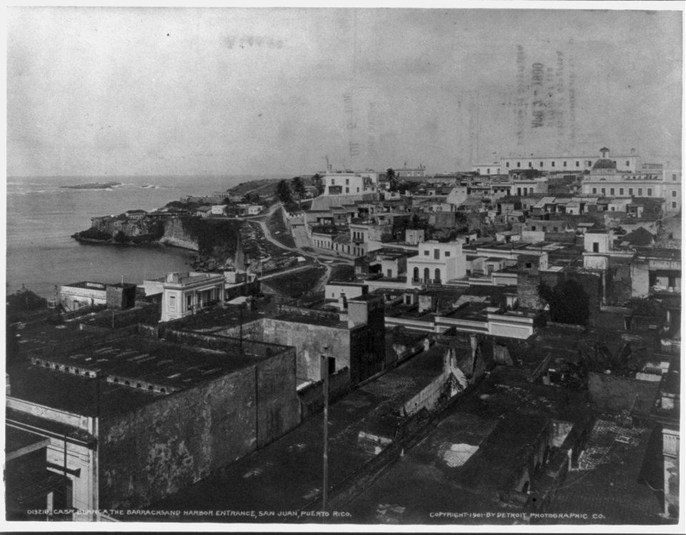 San Juan, Puerto Rico, and vicinity, 1901-1903- Casa Blanca, the Barracks & harbor entrance LCCN2006675638