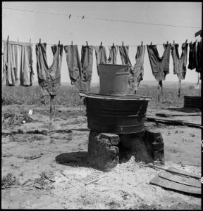 San Lorenxo, California. Washday 48 hours before evacuation of persons of Japanese ancestry from th . . . - NARA - 537543 photo