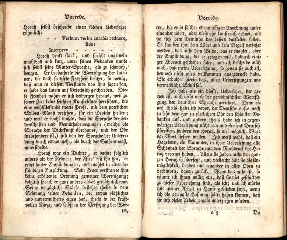 Samuel Gotthold Lange, Horaz (1752), x-xi
