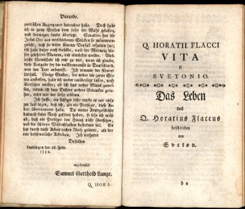 Samuel Gotthold Lange, Horaz (1752), xviii-xix