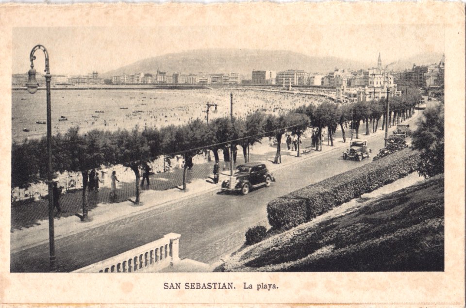 San Sebastian, Espanha, inicio do Séc. XX, La playa 3, Arquivo de Villa Maria, Angra do Heroísmo, Açores.