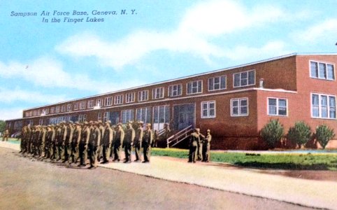 Sampson Air Force Base - Trainees In Front of Building
