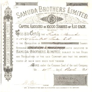 Samuda Brothers 1885