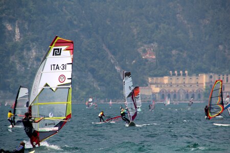 Landscape mountains water sports photo