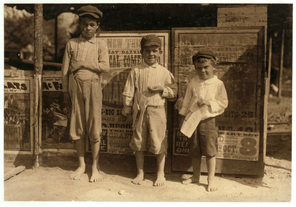 San Antonio newsboys need supervision. Here are three brothers - Sasser family, 729 Porter Street. The youngest one is five years old and makes 30 cents a day. Lawrence is seven years old LOC nclc.03878