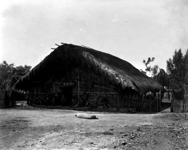 Savage Hut and People at Tsui-Sia