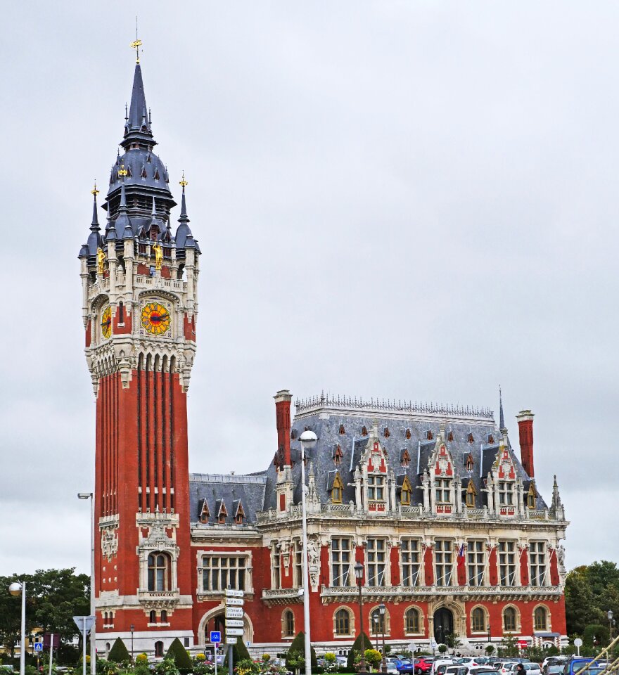 Building town hall tower facade photo