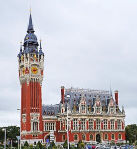 Building town hall tower facade
