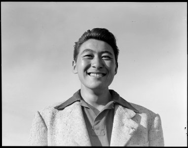 San Bruno, California. Portrait of evacuee of Japanese ancestry from a farming district in central . . . - NARA - 537951 photo