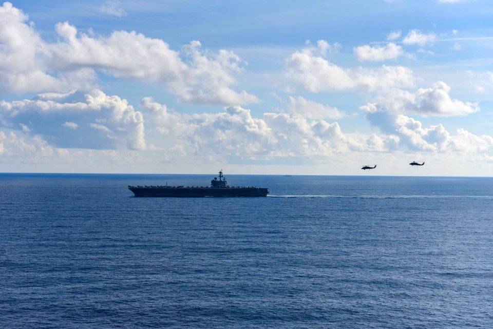 Saxon Warrior is a United States and United Kingdom co-hosted carrier strike group exercise that demonstrates interoperability and capability to respond to crises and deter potential threats. (36307604881)