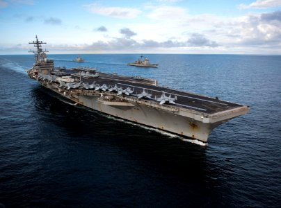 Saxon Warrior is a United States and United Kingdom co-hosted carrier strike group exercise that demonstrates interoperability and capability to respond to crises and deter potential threats. (36342302311)