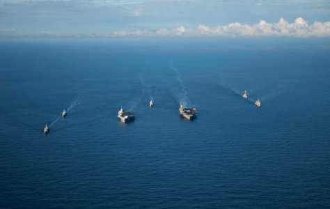 Saxon Warrior is a United States and United Kingdom co-hosted carrier strike group exercise that demonstrates interoperability and capability to respond to crises and deter potential threats. (36399172536)