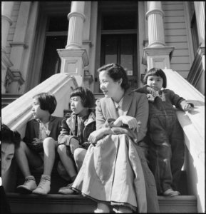 San Francisco, California. The father of these children is being held as a dangerous enemy alien. . . . - NARA - 536456 photo