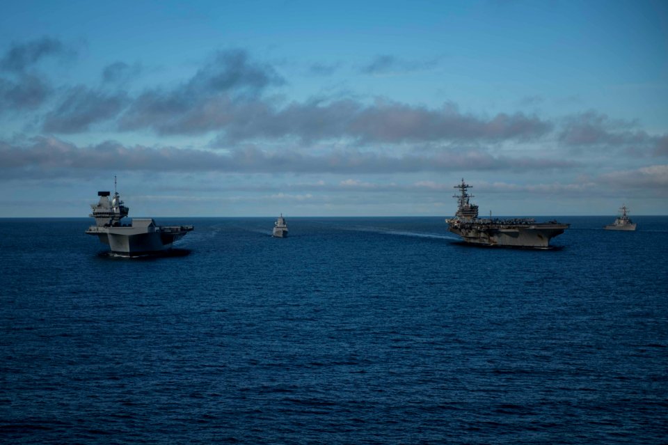 Saxon Warrior is a United States and United Kingdom co-hosted carrier strike group exercise that demonstrates interoperability and capability to respond to crises and deter potential threats. (36444817445)