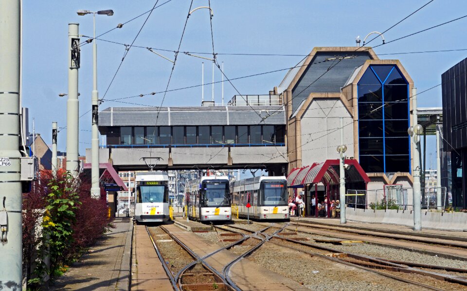 Railway station oostende tram