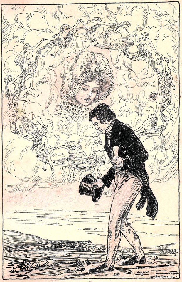 Saša Šantel - Prešeren in Julija (drawing)