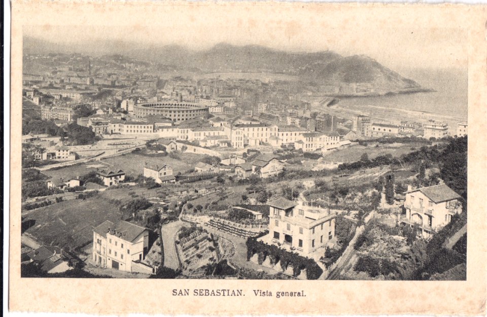 San Sebastian, Espanha, inicio do Séc. XX, Vista general, Arquivo de Villa Maria, Angra do Heroísmo, Açores.