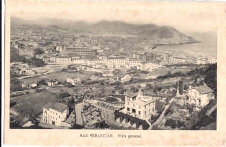 San Sebastian, Espanha, inicio do Séc. XX, Vista general, Arquivo de Villa Maria, Angra do Heroísmo, Açores.