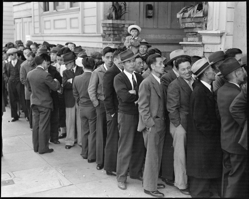 San Francisco, California. In response to the Army's Exclusion Order Number 20, residents of Japane . . . - NARA - 536407