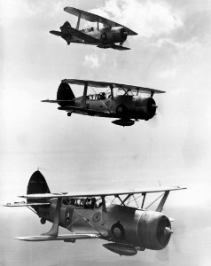 SBC-4s from NRAB New York in flight c1940