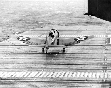 SBD launch CV-6 Marcus Island 1942 photo