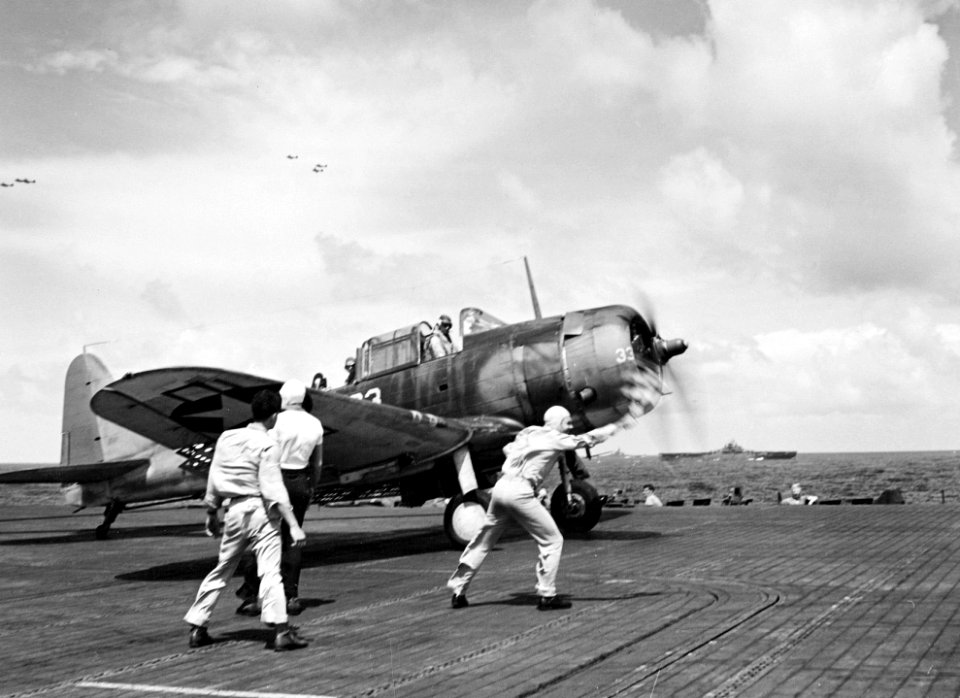 SBD-5 VB-16 on USS Lexington (CV-16)