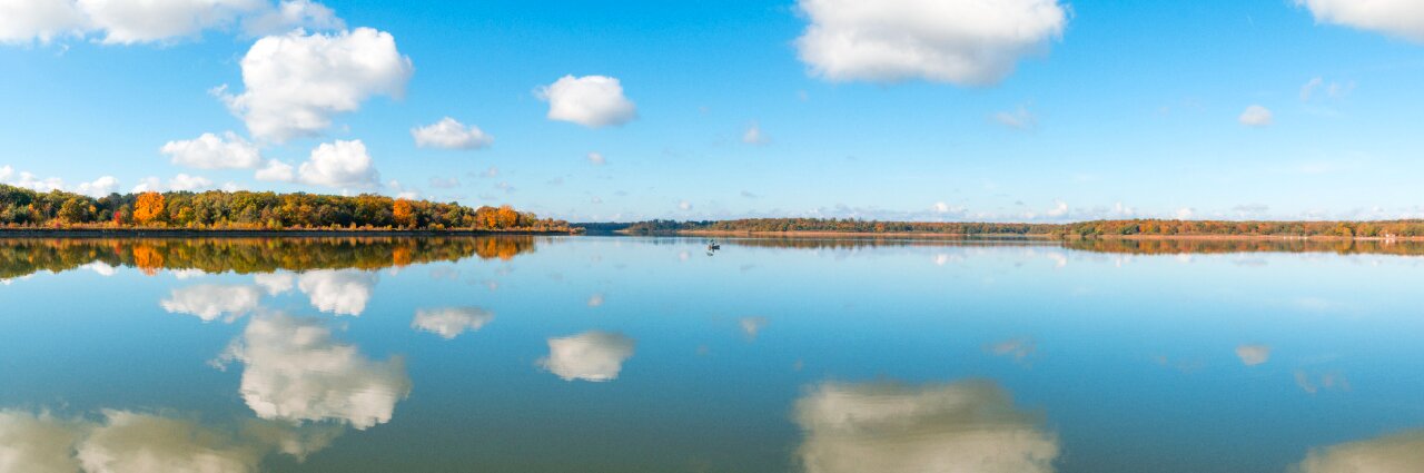 Autumn clouds blue