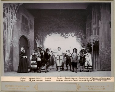 Scapins skälmstycken, Dramatiska teatern 1900. Föreställningsbild - SMV - H12 033