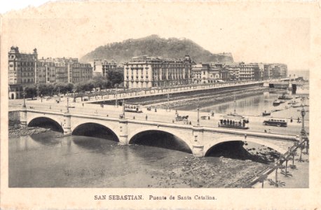 San Sebastian, Espanha, inicio do Séc. XX, Puente de Santa Catalina, Arquivo de Villa Maria, Angra do Heroísmo, Açores.