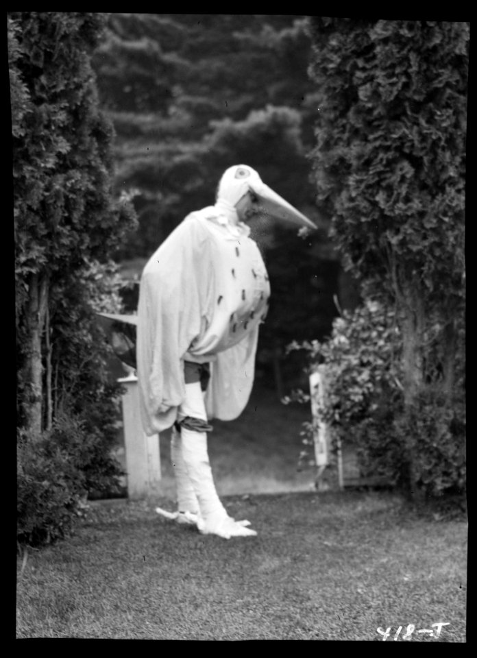 Scene from Sanctuary, A Bird Masque, by Percy MacKaye, in rehearsal for first performance at the Meriden Bird Club sanctuary dedication in New Hampshire LOC agc.7a00162
