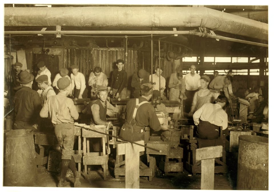 Scene in More-Jonas Glass Co., Bridgeton, N.J. Several young boys are to be seen in photo. LOC nclc.01233