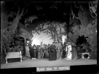 Scene from Mycket väsen för ingenting at Dramaten 1902 - SMV - DrT013