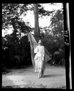 Scene from Sanctuary, A Bird Masque, by Percy MacKaye, in rehearsal for first performance at the Meriden Bird Club sanctuary dedication in New Hampshire LOC agc.7a00154