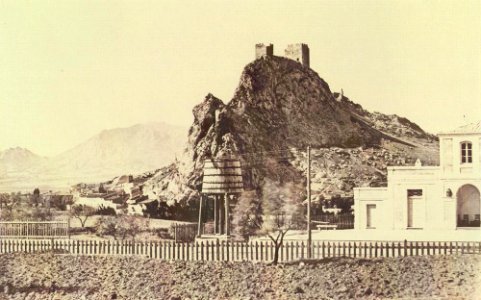Sax. Estació i Castell, any 1858 J.Laurent