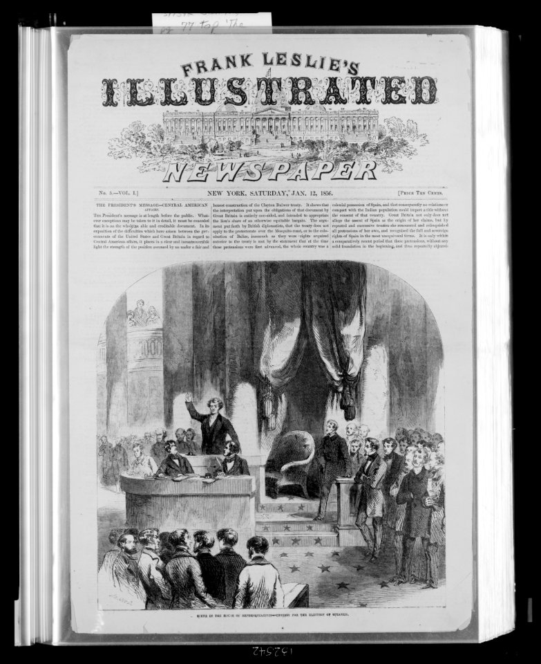 Scene in the House of Representatives - Contest for the election of speaker LCCN2002735882