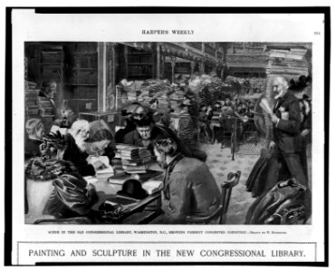 Scene in the old Congressional Library, Washington, D.C., showing present congested condition LCCN99614270