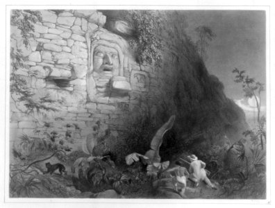 Scene of ancient Mayan Indian monument in the Yucatan Penninsula of Mexico LCCN2005678017