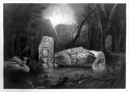 Scene of ancient Mayan Indian monument in the Yucatan Penninsula of Mexico LCCN2005678021