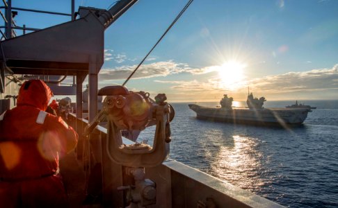 Saxon Warrior is a United States and United Kingdom co-hosted carrier strike group exercise that demonstrates interoperability and capability to respond to crises and deter potential threats. (36342296191)