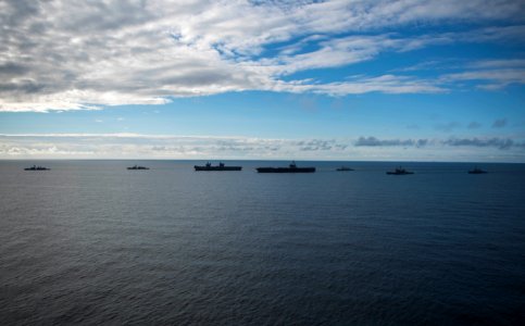 Saxon Warrior is a United States and United Kingdom co-hosted carrier strike group exercise that demonstrates interoperability and capability to respond to crises and deter potential threats. (36342302531)