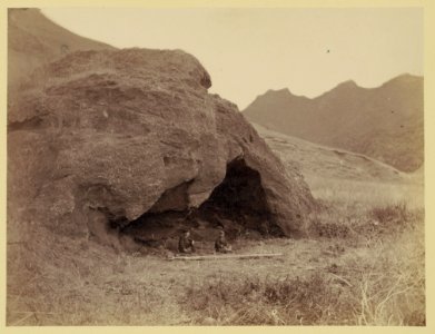 Scene of the story of Robinson Crusoe. Selkirk's Cave. Side view looking up the valley. Crusoe's Quibedrada LCCN2006687056