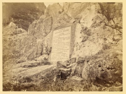 Scene of the story of Robinson Crusoe. Tablet erected by the English Navy in memory of Alexander Selkirk LCCN2006687055