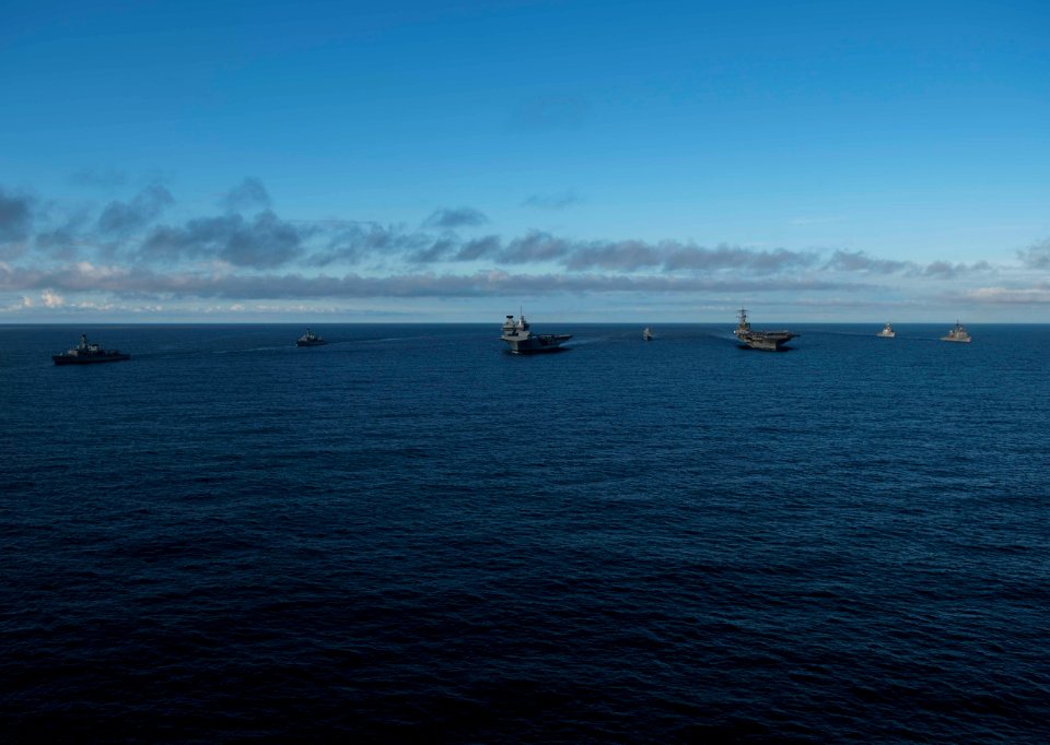 Saxon Warrior is a United States and United Kingdom co-hosted carrier strike group exercise that demonstrates interoperability and capability to respond to crises and deter potential threats. (35644241654)