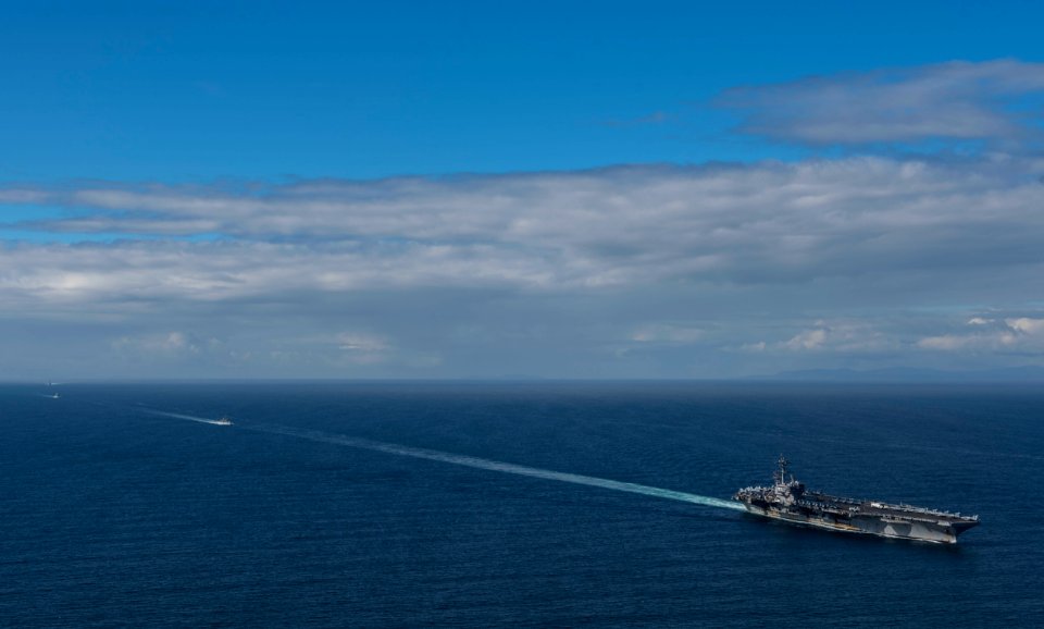 Saxon Warrior is a United States and United Kingdom co-hosted carrier strike group exercise that demonstrates interoperability and capability to respond to crises and deter potential threats. (36048026140)