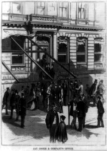 Scenes in Wall Street during the panic. Jay Cooke & Company's office LCCN90707110
