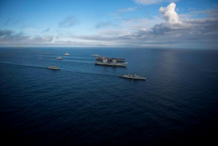 Saxon Warrior is a United States and United Kingdom co-hosted carrier strike group exercise that demonstrates interoperability and capability to respond to crises and deter potential threats. (36311382032)