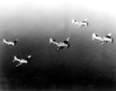 SBD-3s of VB-6 in flight 1942